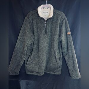 Orvis Men's Gray Zip-Up Sweater with White Lining